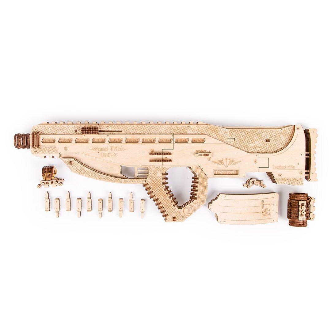 Wood Trick "Útočná zbraň USG-2" - 3D dřevěné mechanické puzzle 
