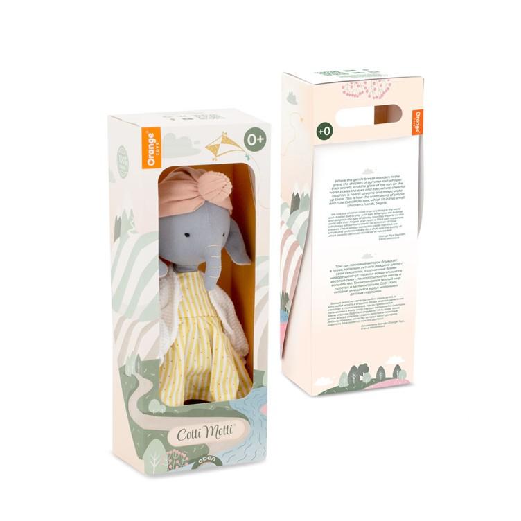 Slonička Alička v bílo-žlutých šatičkách od firmy ORANGE TOYS