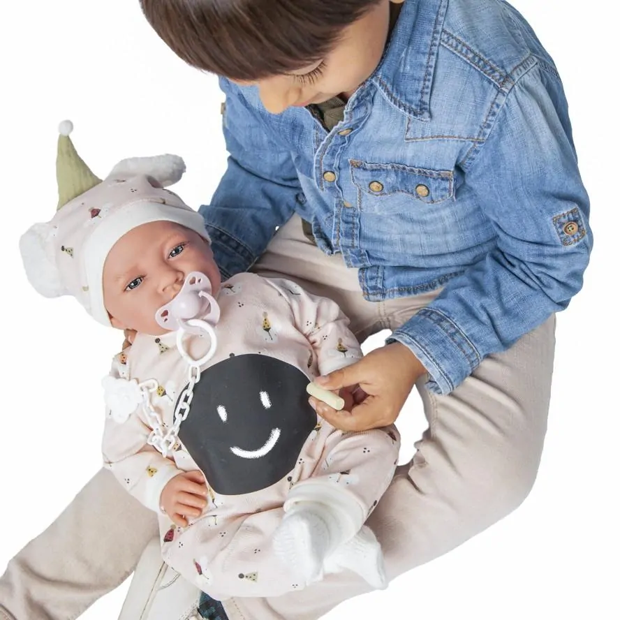 Realistické miminko - holčička s plochou-tabulkou pro vyjádření emoce od Antonio Juan