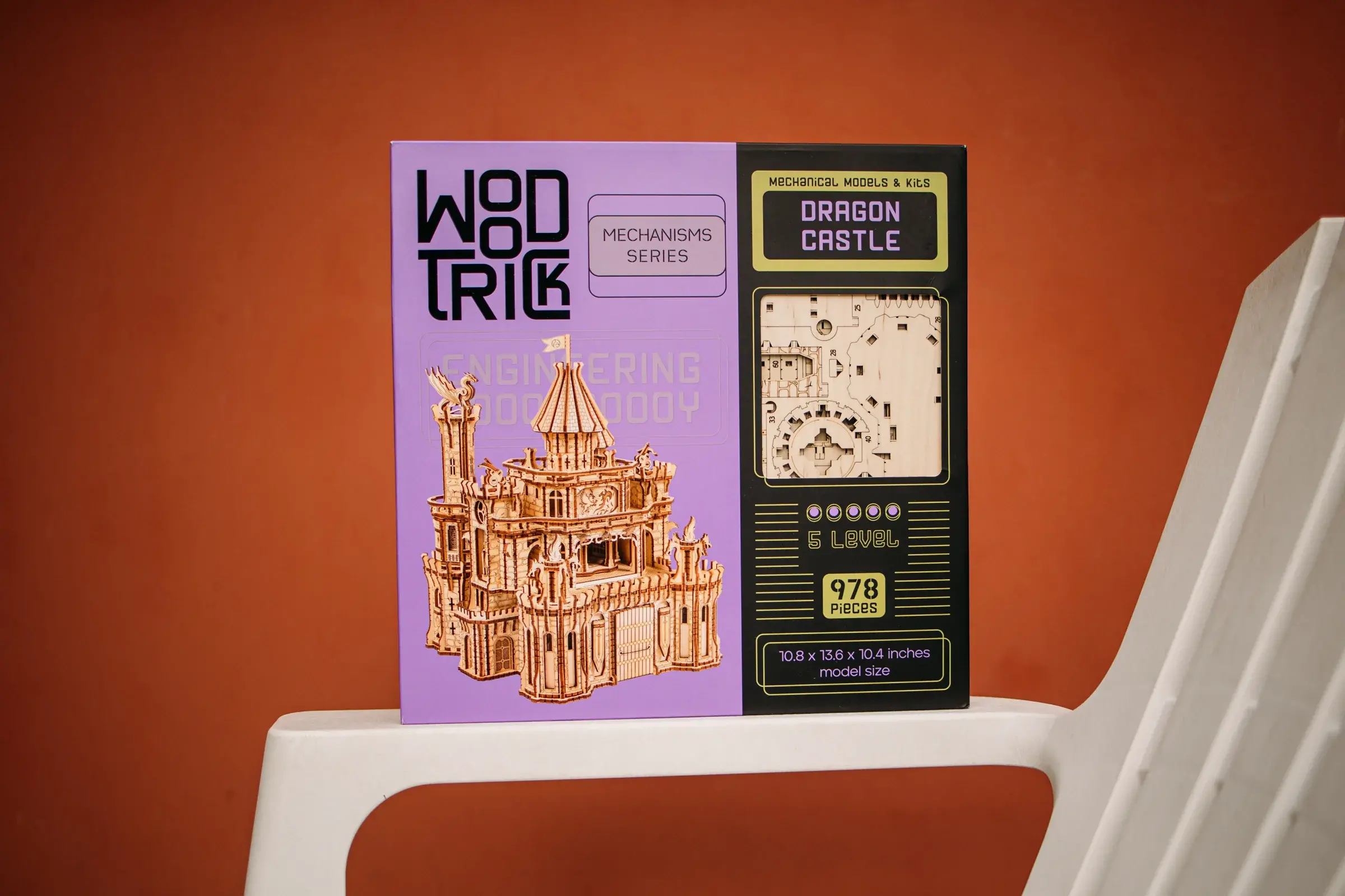 Wood Trick "Dračí hrad" - 3D dřevěné mechanické puzzle