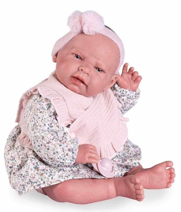 Reborn miminko - Sweet Reborn Lea s růžovým bryndáčkem od Antonio Juan ze Španělska