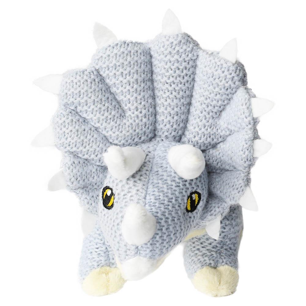 Wilberry – pletený plyšový dinosaurus – Triceratops světle modrý
