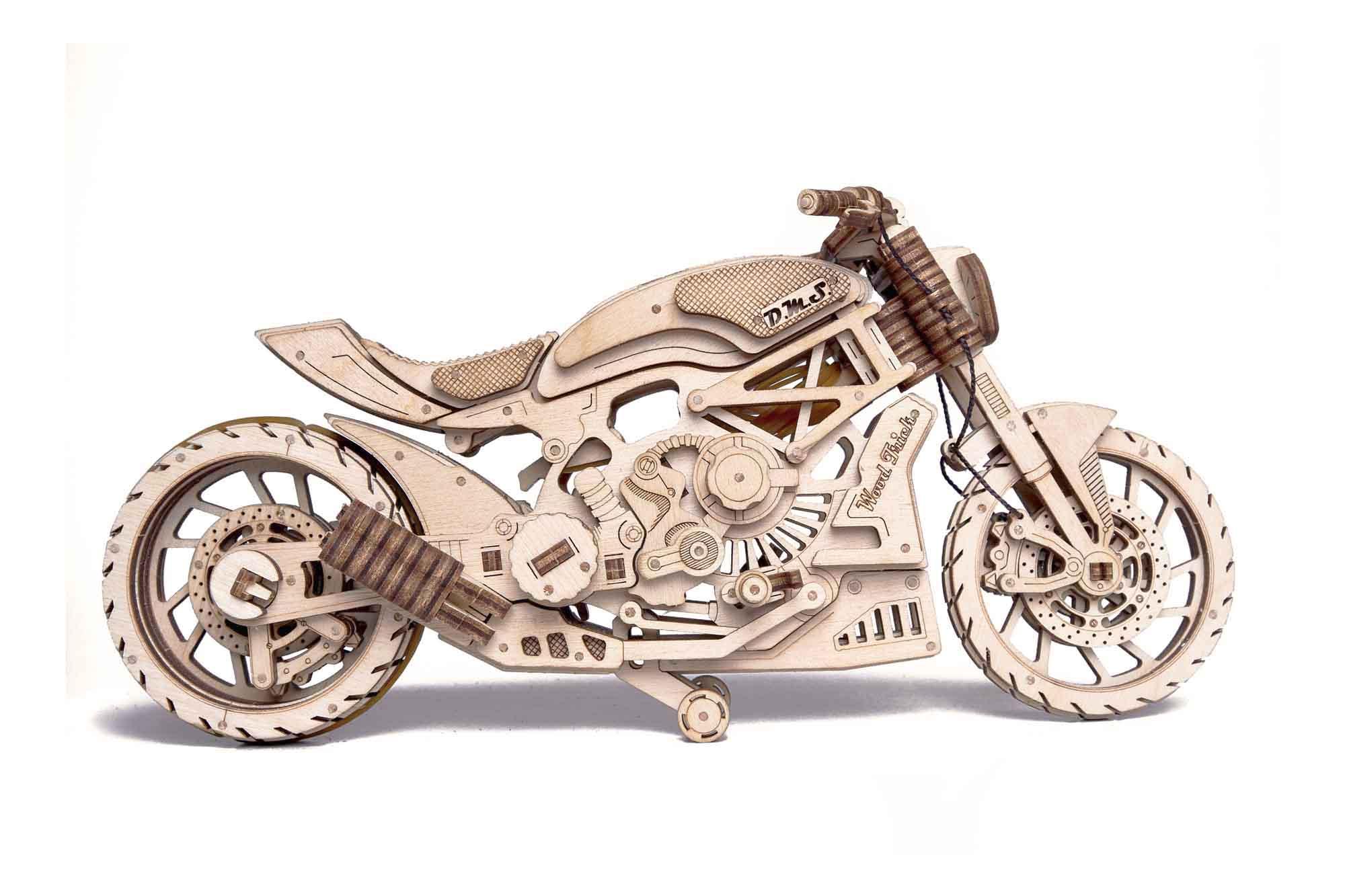 Wood Trick "Motocykl" - 3D dřevěné mechanické puzzle