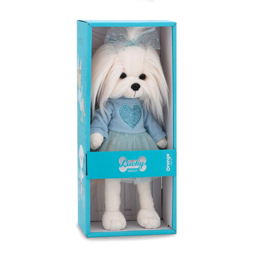 Mimi s kostřičkou  v modrých šatech se srdíčkem - maltézská slečna od firmy ORANGE TOYS