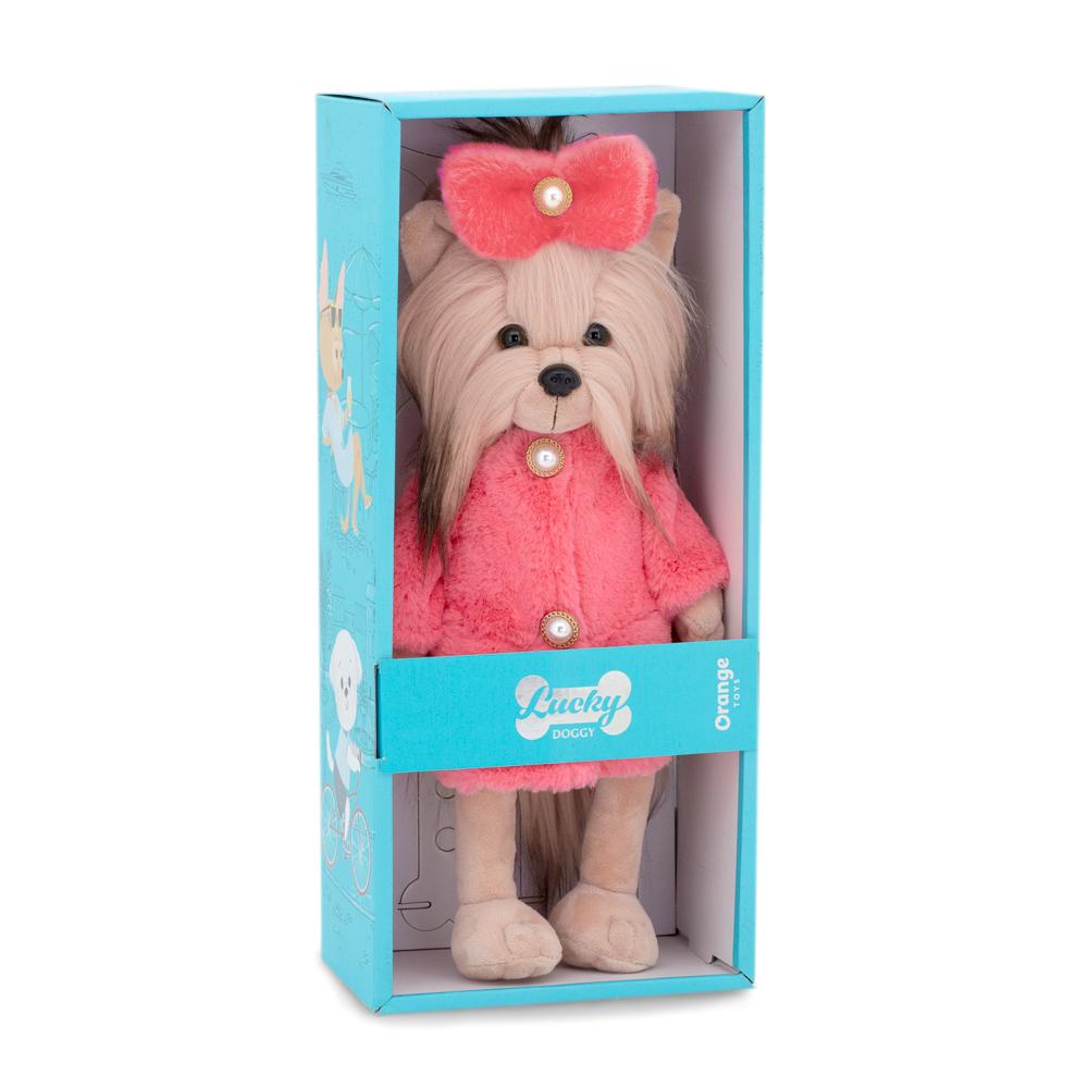 Yoyo s tělíčkem s kostřičkou v červeném zimním kabátku - jorkšírka od firmy ORANGE TOYS