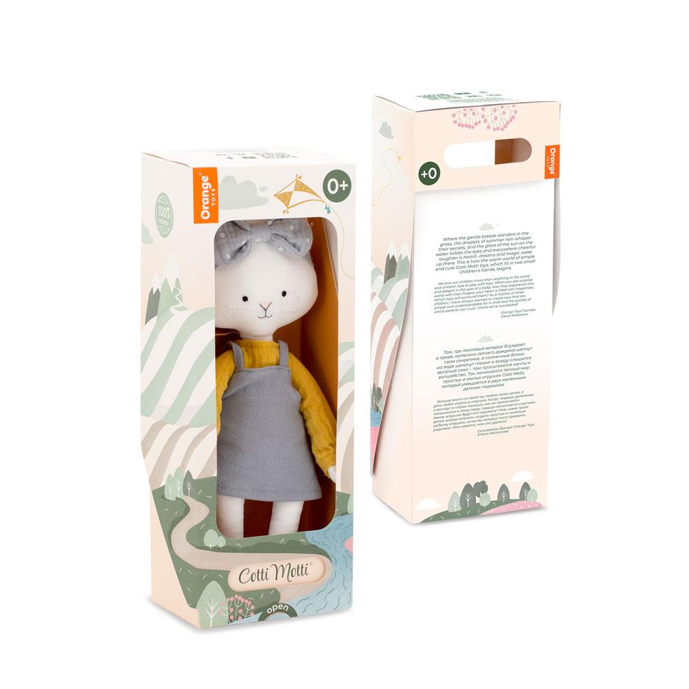 Kočička Kristýnka s modrou mašličkou s puntíky od firmy ORANGE TOYS