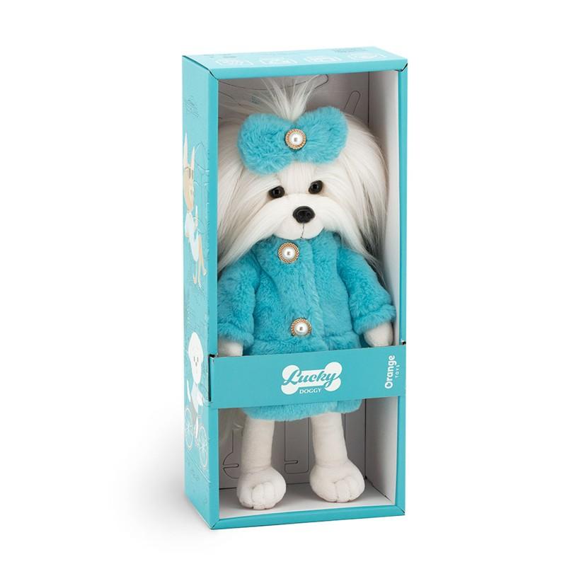 Mimi s kostřičkou ve světle modrém huňatém kabátku - maltézská slečna od firmy ORANGE TOYS