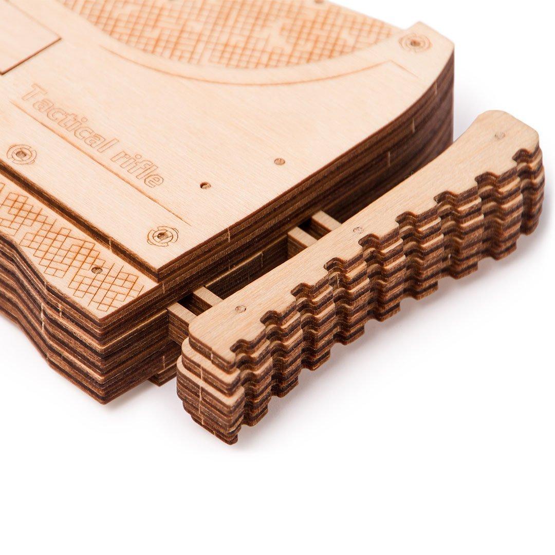 Wood Trick "Útočná zbraň USG-2" - 3D dřevěné mechanické puzzle 