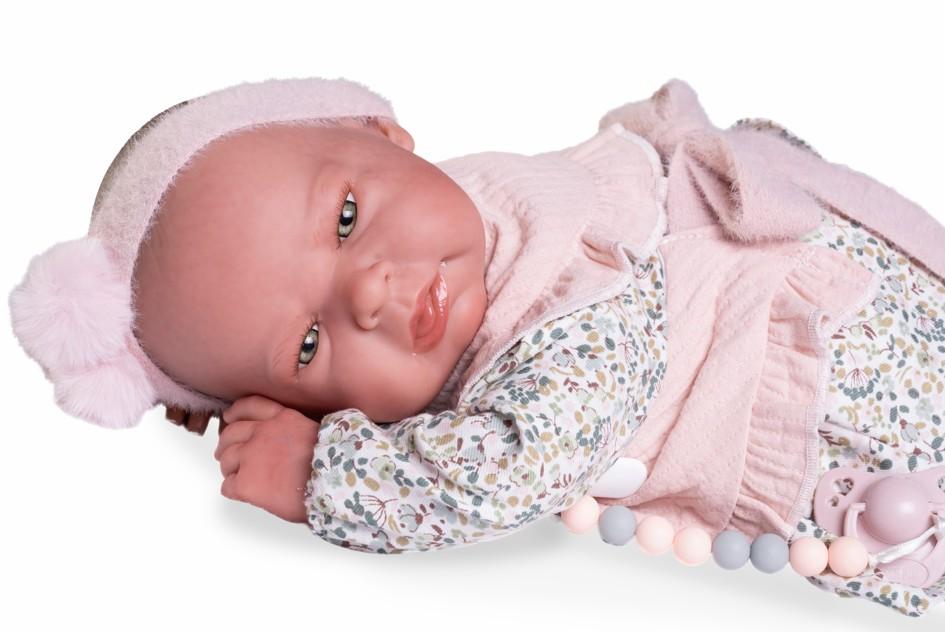 Reborn miminko - Sweet Reborn Lea s růžovým bryndáčkem od Antonio Juan ze Španělska