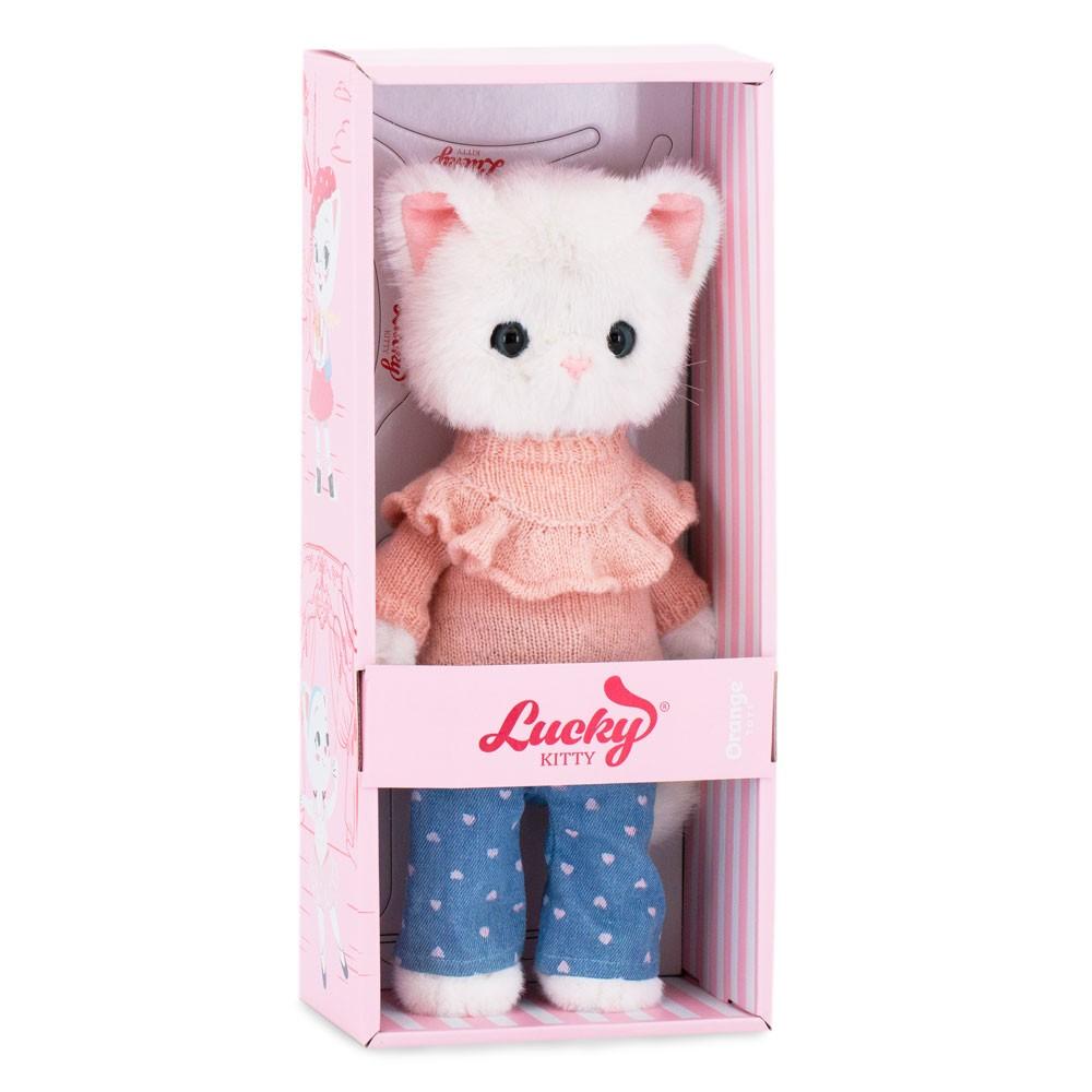 Orange Toys – Lucky Sophie s tělíčkem s kostřičkou v růžovém svetříku a džínových kalhotách