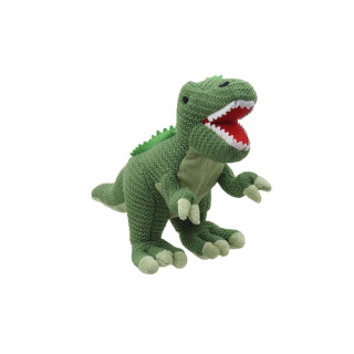 Wilberry – pletený plyšový dinosaurus – T-Rex zelený