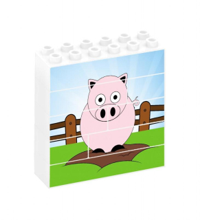 Prasátko - Vertikální puzzle - 8ks