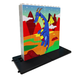 Modrý drak - Vertikální puzzle