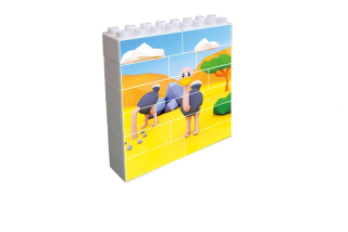 Pštrosi - Vertikální puzzle