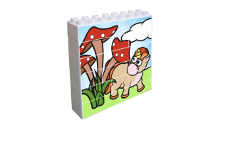 Jednorožec a muchomůrky - Vertikální puzzle