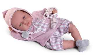 Realistické miminko - holčička Babydoo v mikině s hvězdičkou od firmy Antonio Juan