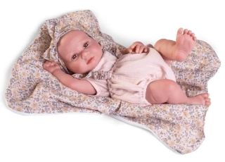 Reborn miminko - Sweet Reborn Luca na květované dečce od Antonio Juan