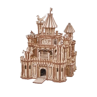 Wood Trick  "Dračí hrad" - 3D dřevěné mechanické puzzle 