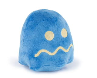 Tmavě modrý duch - vyděšený - plyšová postavička ze hry Pac-Man