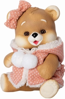 Hnědá medvědice ve vestě s kapucou od RosaToys