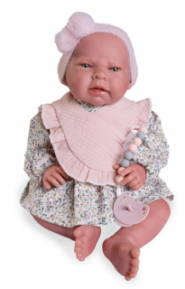 Reborn miminko - Sweet Reborn Lea s růžovým bryndáčkem od Antonio Juan ze Španělska