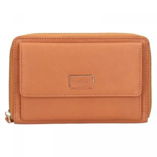 Dámská kožená peněženko-kabelka rezavé barvy od firmy   LAGEN