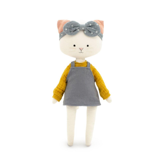 Kočička Kristýnka s modrou mašličkou s puntíky od firmy ORANGE TOYS