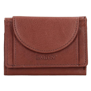 Unisex hnědá kožená mini peněženka - LAGEN