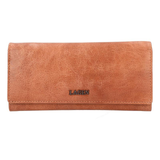 Dámská kožená peněženka hnědé barvy-apricot  - LAGEN