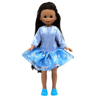 Panenka Elena v modrých třpytivých šatech od firmy Folk Artesanía