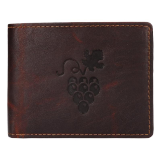 Pánská hnědá kožená peněženka "Hrozen vína" od firmy LAGEN