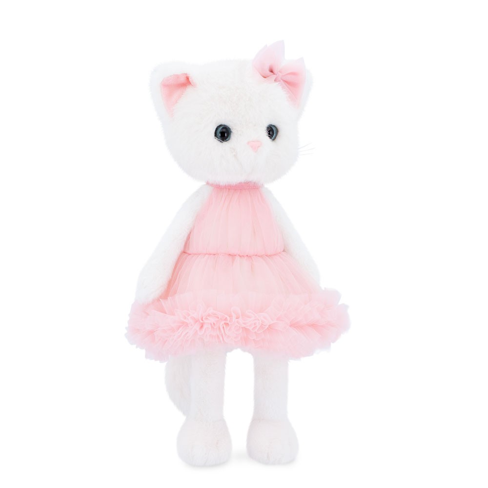 Orange Toys – Lucky Sophie s tělíčkem s kostřičkou v růžových šatechch šatech (Lucky Sophie: Cotton Candy 38 cm – plyšová kočka)