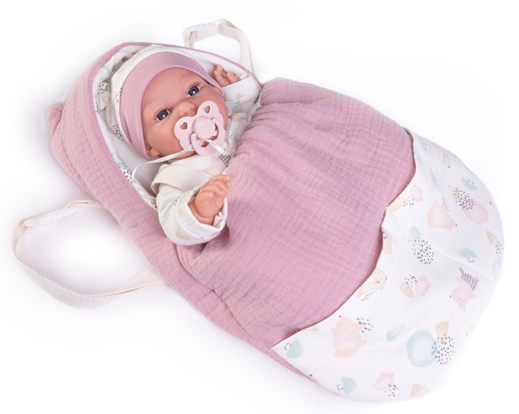 Antonio Juan 70251 holčička Toneta v přenosném spacím pytli 34 cm