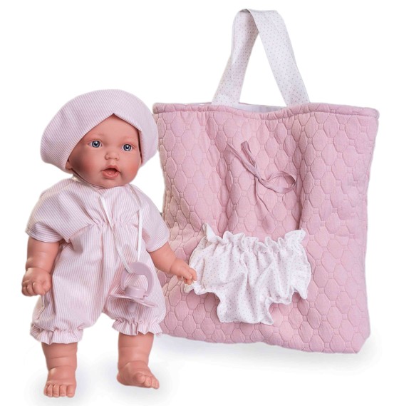 Antonio Juan 12322 miminko holčička Petit Palabritas s přenosnou taškou 27 cm