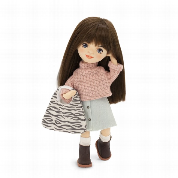 Panenka Sophie v džínové sukni od firmy ORANGE TOYS (Sophie in a Denim Skirt  - 32 cm)
