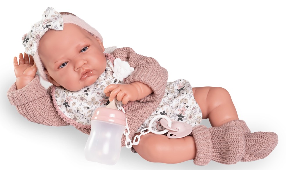 Antonio Juan – realistická panenka miminko Lua s bryndáčkem (Lua 42 cm – realistická panenka miminko Antonio Juan ze Španělska)
